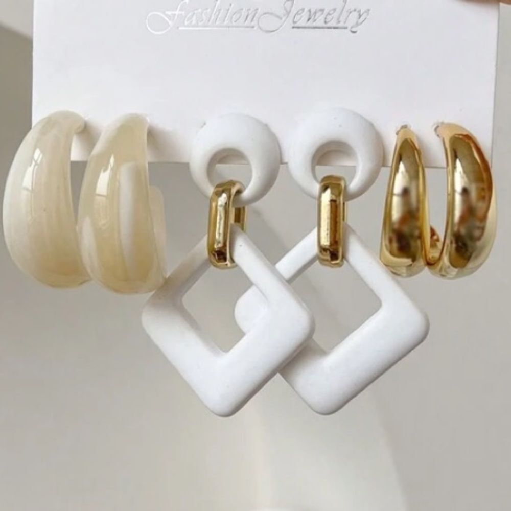 3for$20 1 Set Of 3 Pairs Of Classic Vintage Style Trendy Personality Earrings